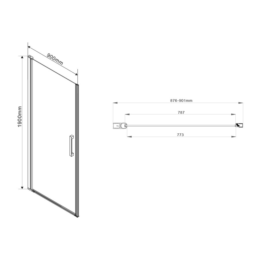 Vincea Orta душевая дверь VPP-1O900CH-R профиль хром, рифленое