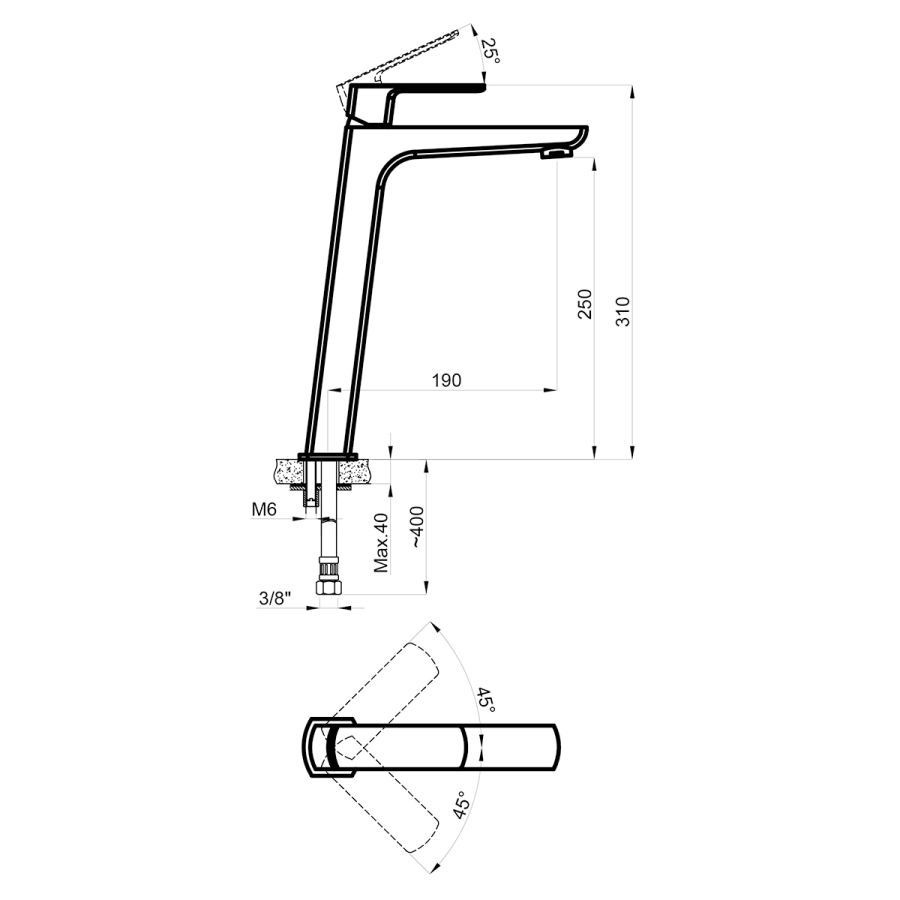 Azario Atri смеситель для раковины хром AZ-15964551