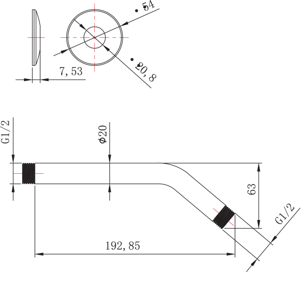 Lemark держатель лейки верхнего душа LM8031C