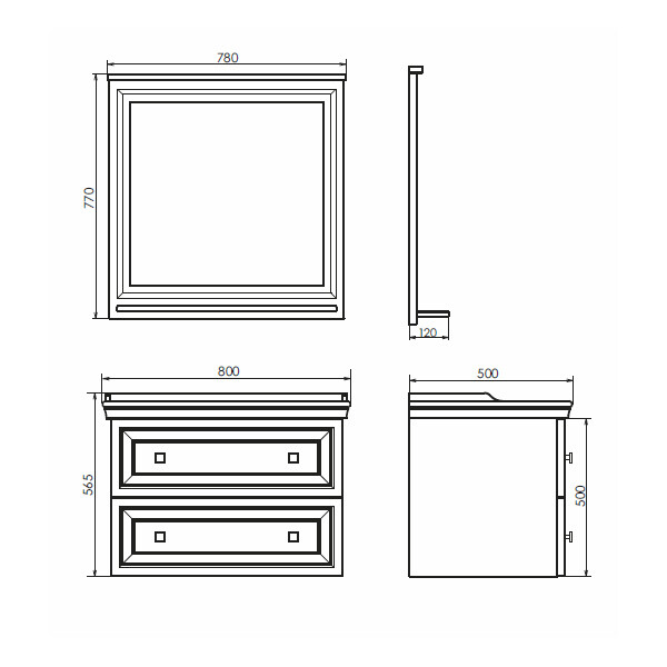 Зеркало Comforty "Феррара-80" белый глянец 00004151059CF