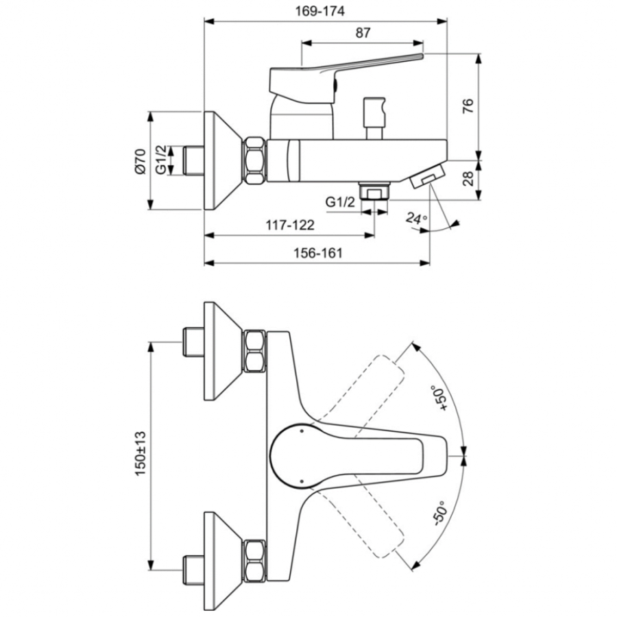 Ideal Standard ENTELLA смеситель для ванны BC236AA