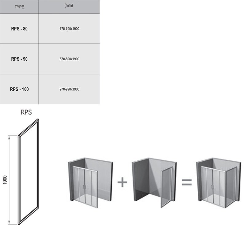 Ravak Rapier RPS Душевая перегородка 80*190 SG