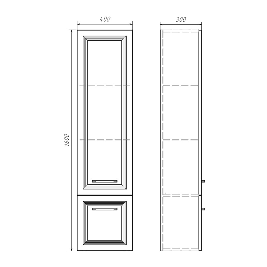 Шкаф колонна для ванной комнаты Comforty Бросно-40П альпийский иней 00-00021804