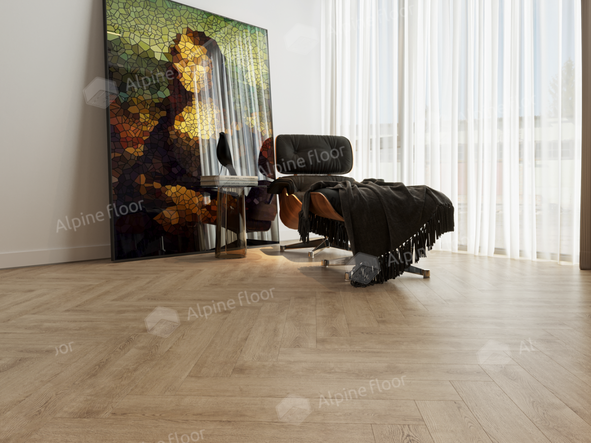 Ламинат Alpine Floor Herringbone 8 Pro (NEW), LF102-07A Дуб Прованс 606 х 101 х 8 mm