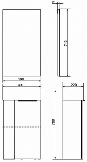 Тумба Comforty Асти 40 дуб дымчатый с раковиной Cersanit Crea 40 00-00000831CF