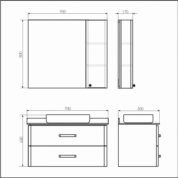 Тумба-умывальник Comforty Амстердам-95 белая с раковиной Comforty T-Y9378 00-00014001CF