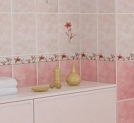 Газкерамика Валентино Георгин, Цветы 20х30см декор настенный розовый глянцевый