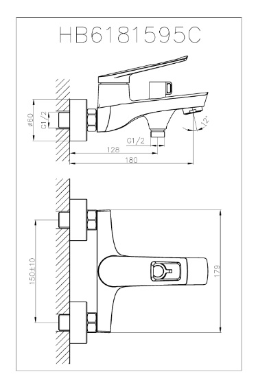 Haiba смеситель для ванны HB60595