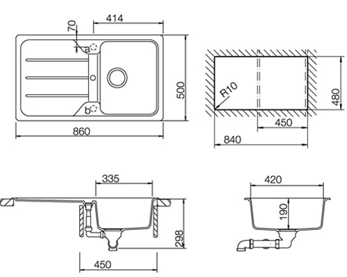 Teka Simpla 45-TG 40144500 Мойка для кухни белый 86х50 см