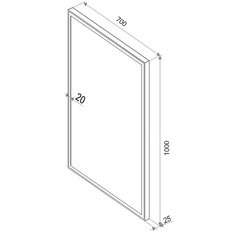 Зеркало Sintesi Kanto Cromo 70 с LED-подсветкой 700x1000 SIN-SPEC-KANTO-CROMO-70