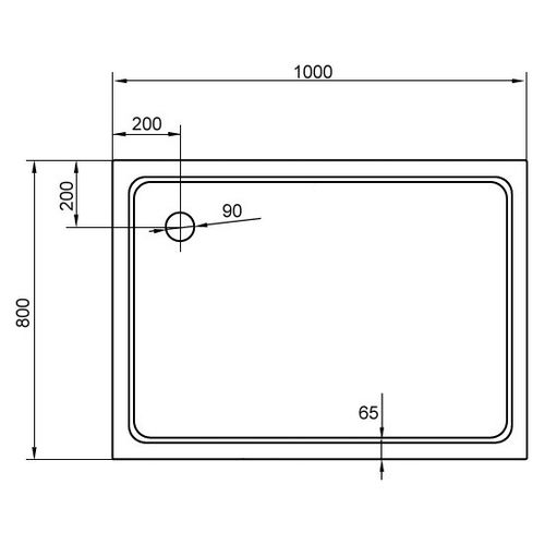 Cezares Tray поддон из стеклокомпозита 100х80 TRAY-M-AH-100/80-35-W