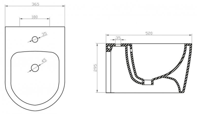 Биде подвесное BelBagno MARINO BB105BH