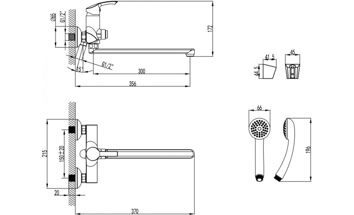 Lemark LM1157C плюс Страйк смеситель для ванны хром