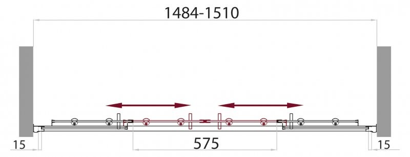 BelBagno Uno душевая шторка матовая 150х145 см UNO-VF-2-150/145-M-Cr