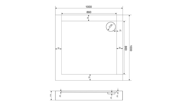 BAS Пандора 80*80*11,5 душевой поддон акриловый ПН00029