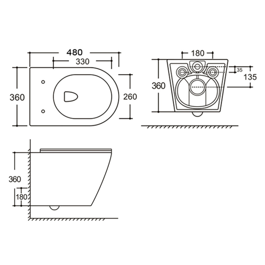 Унитаз подвесной Azario Vela 360х480х360 безободковый, система смыва "Торнадо", с быстросъемным сиденьем "Микролифт", черный матовый AZ-2480MB