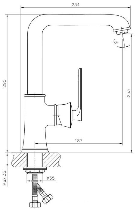 Haiba HB70181-7 смеситель для кухни черный