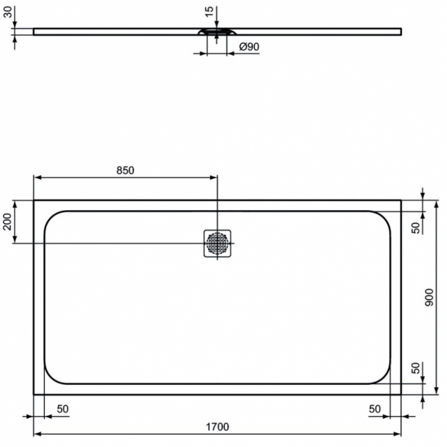 Ideal Standard Ultraflat S душевой поддон 170х90 K8285FR