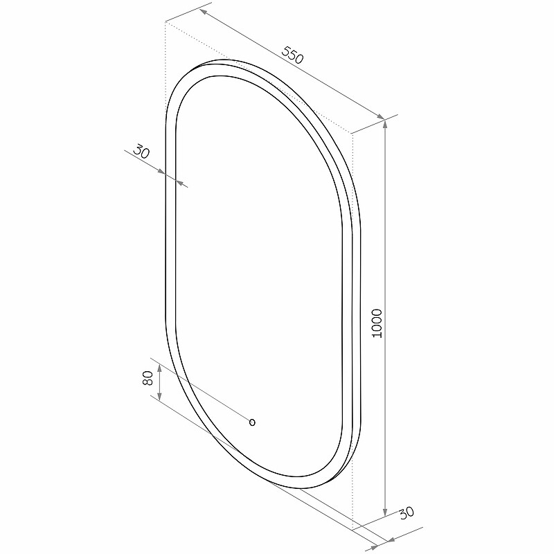 Зеркало Sintesi Sharme 55 с LED-подсветкой 550x1000 SIN-SPEC-SHARME-55