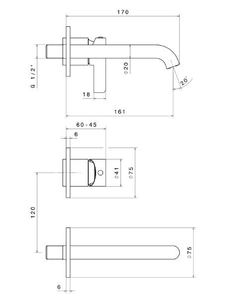 Kerama Marazzi Linea 71028EKM.01.093 смеситель для раковины