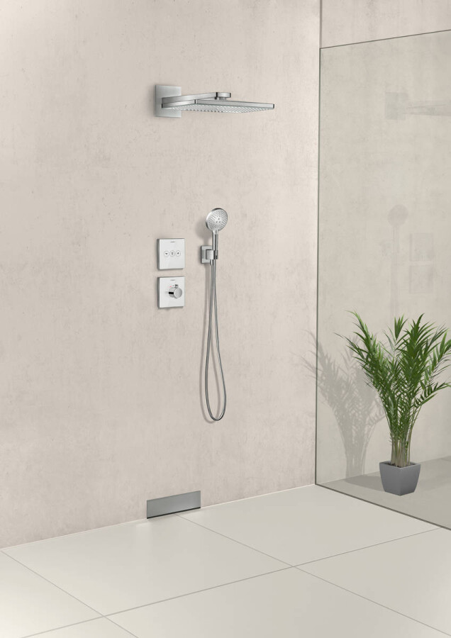 Hansgrohe ShowerSelect HighFlow Термостат стеклянный скрытый монтаж хром-белый матовый 15734400