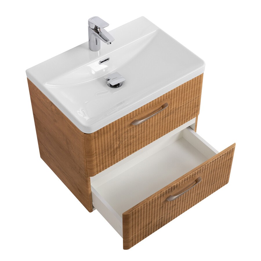 Подвесная тумба с раковиной Belbagno DUE 50 см Rovere Nature DUE-500-2C-SO-RN-P BB-8076-3-50