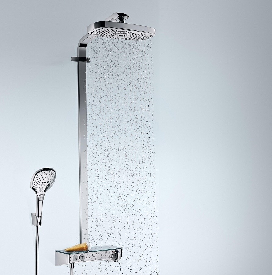 Hansgrohe Raindance Select E Showerpipe 300 2jet EcoSmart с термостатом ShowerTablet Select 300 хром 27283000