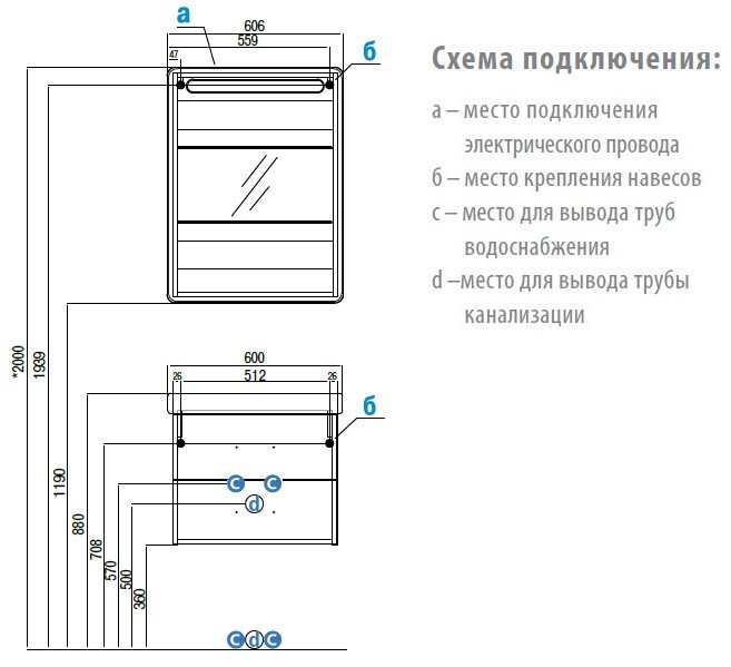 Зеркало-шкаф Акватон Америна 60 R 60,6*81 1A135302AM01R