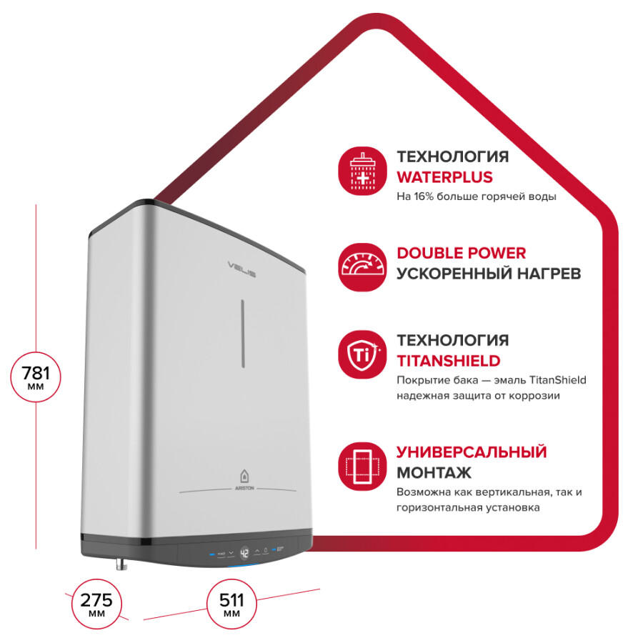 Ariston ABSE VLS PRO PW 50 Водонагреватель электрический 50 литров 3700698