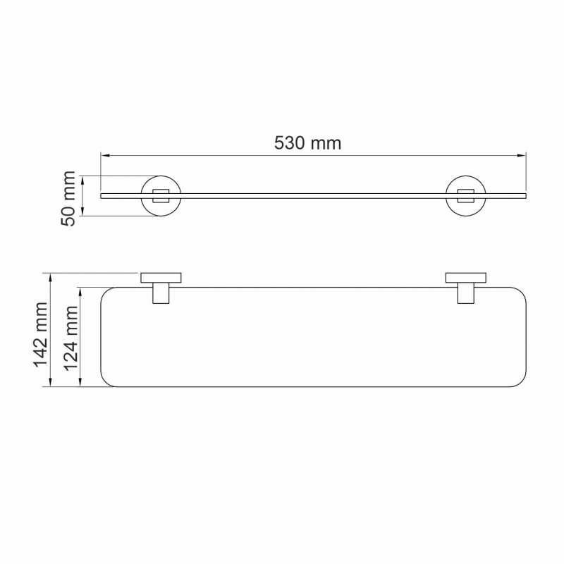 WasserKraft Asphe K-77700 полочка стеклянная K-77724