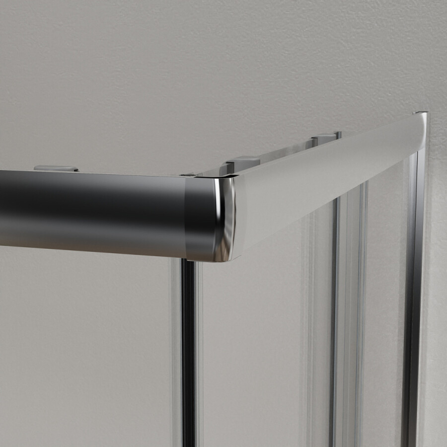 Душевое ограждение Azario Paris 900х900х1950 стекло "Шиншилла" 5 мм, профиль брашированное золото AZ-R06-90-BGL-CHC