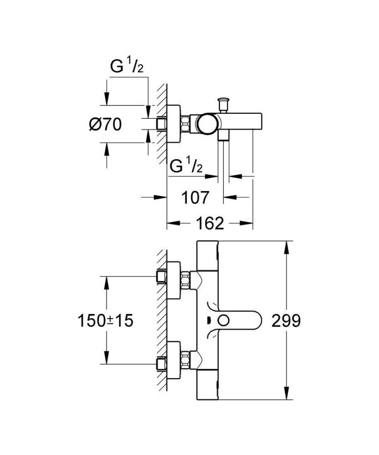 Grohe Precision Joy 34337000 смеситель для ванны хром