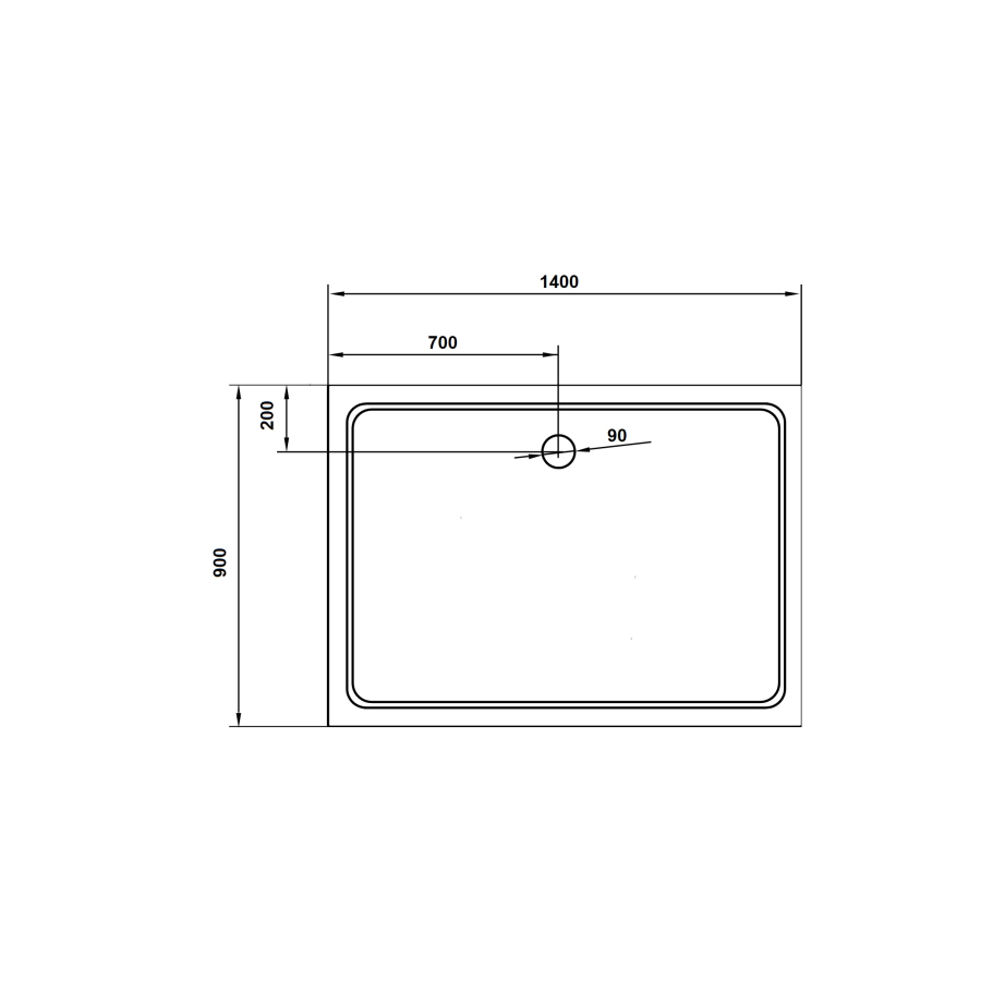 Cezares Tray поддон из стеклокомпозита 140х90 TRAY-M-AH-140/90-35-W