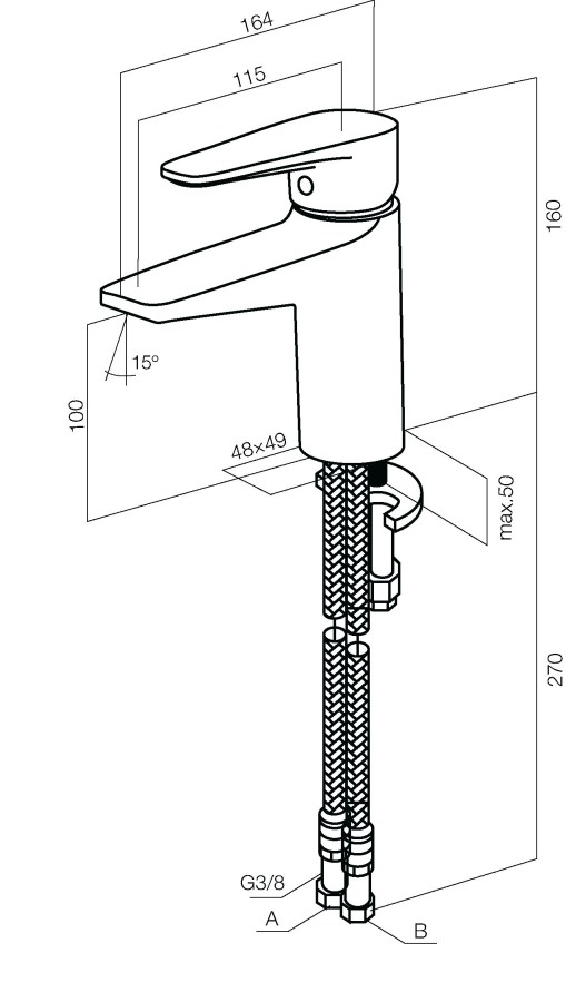 Am.Pm Inspire F5002100 смеситель для раковины 35 мм