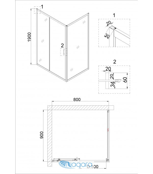 Душевой уголок 80x90 Niagara NG-62-8A-A90