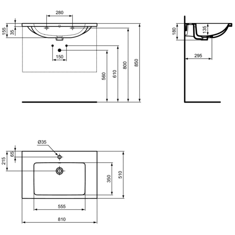 Ideal Standard раковина 81х51 см T460401