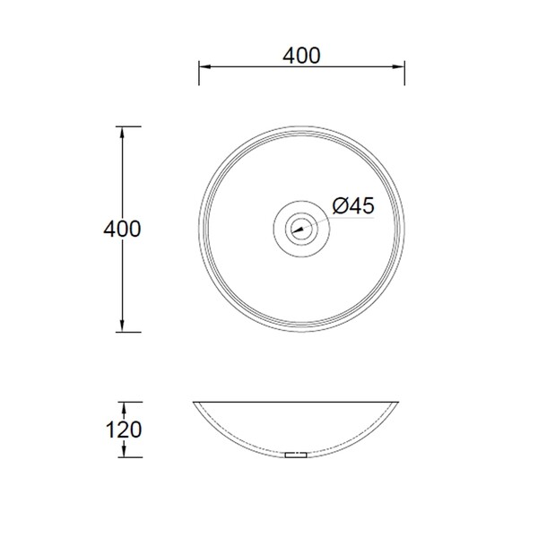 Круглая накладная раковина 40 см Comforty CF29001 стеклянная прозрачное стекло