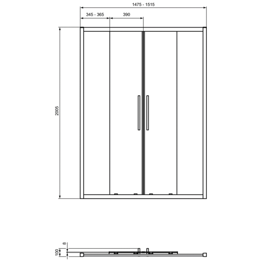 Ideal Standard I.Life душевая дверь 150 см T4951EO