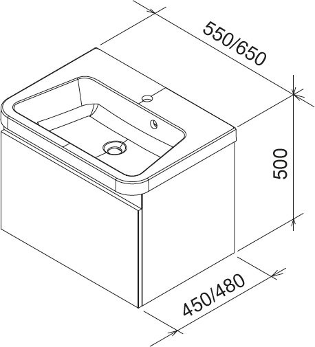 Ravak SD 10º 55 тумба X000000733 с умывальником XJI01155000 подвесная