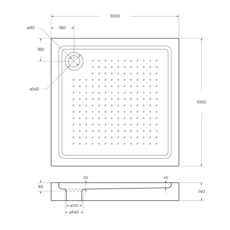 Акриловый поддон BelBagno 100х100 TRAY-BB-A-100-15-W