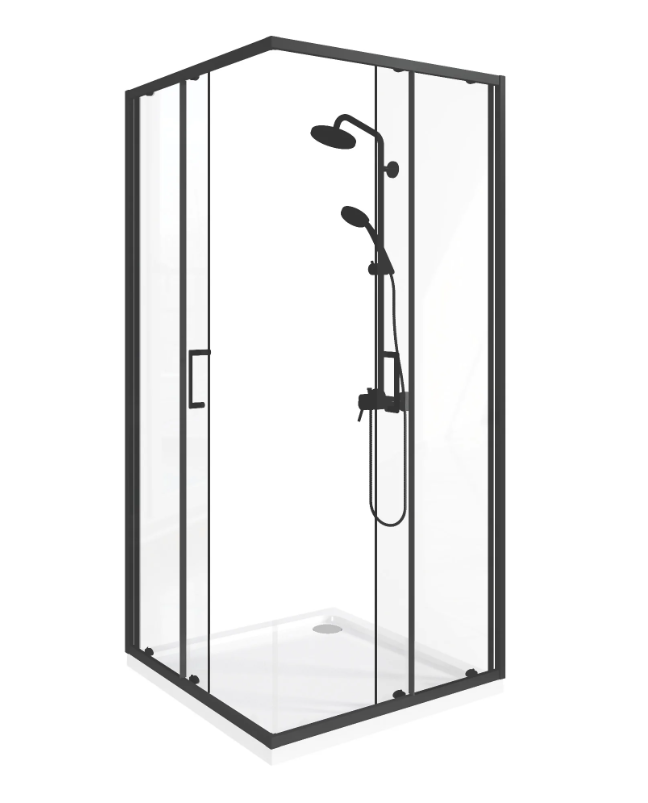 BAS Lite CR-100-C-B душевое ограждение 1000х1000х1900 Черный ЛТ00023