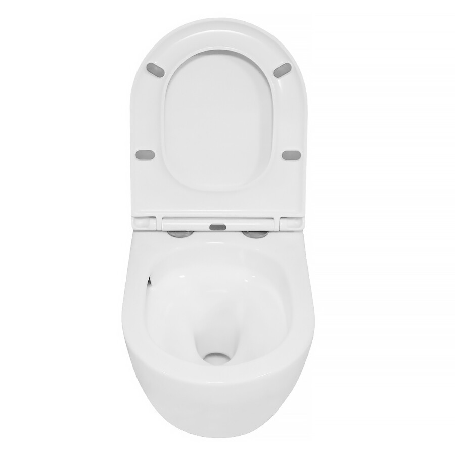 Унитаз подвесной Azario Blanco 360х490х360 безободковый, система слива "Торнадо", быстросъемное сиденье микролифт AZ-9003WT