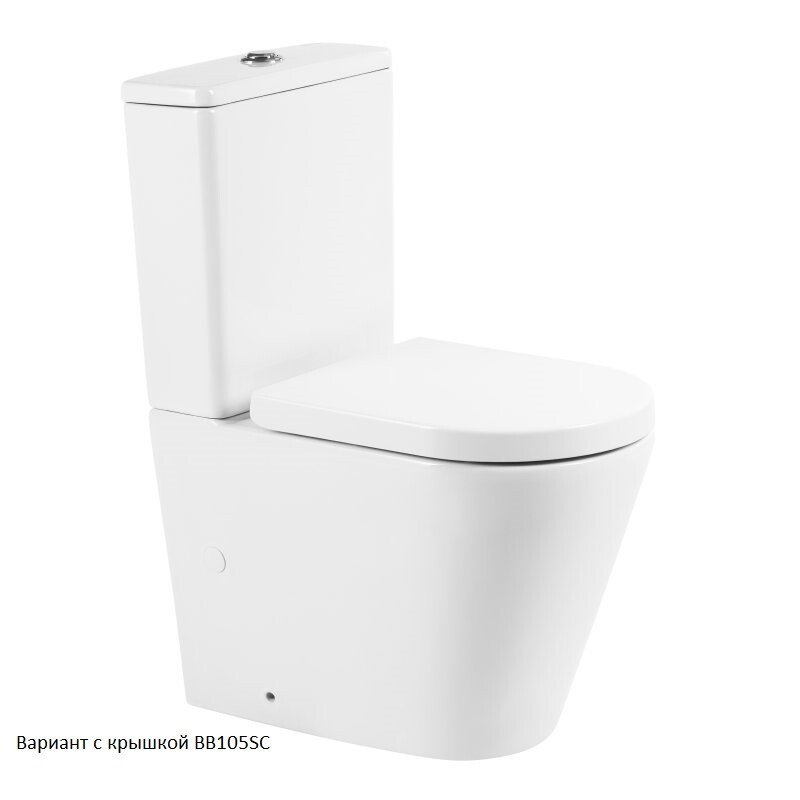Унитаз-компакт безободковый с сиденьем BelBagno FLAY-R BB2149CPR/SC BB2149T