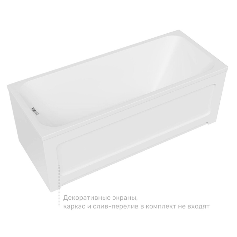 Ванна акриловая Azario BELLA 120*70 см, пристенная, прямоугольная, белый AV.0020120