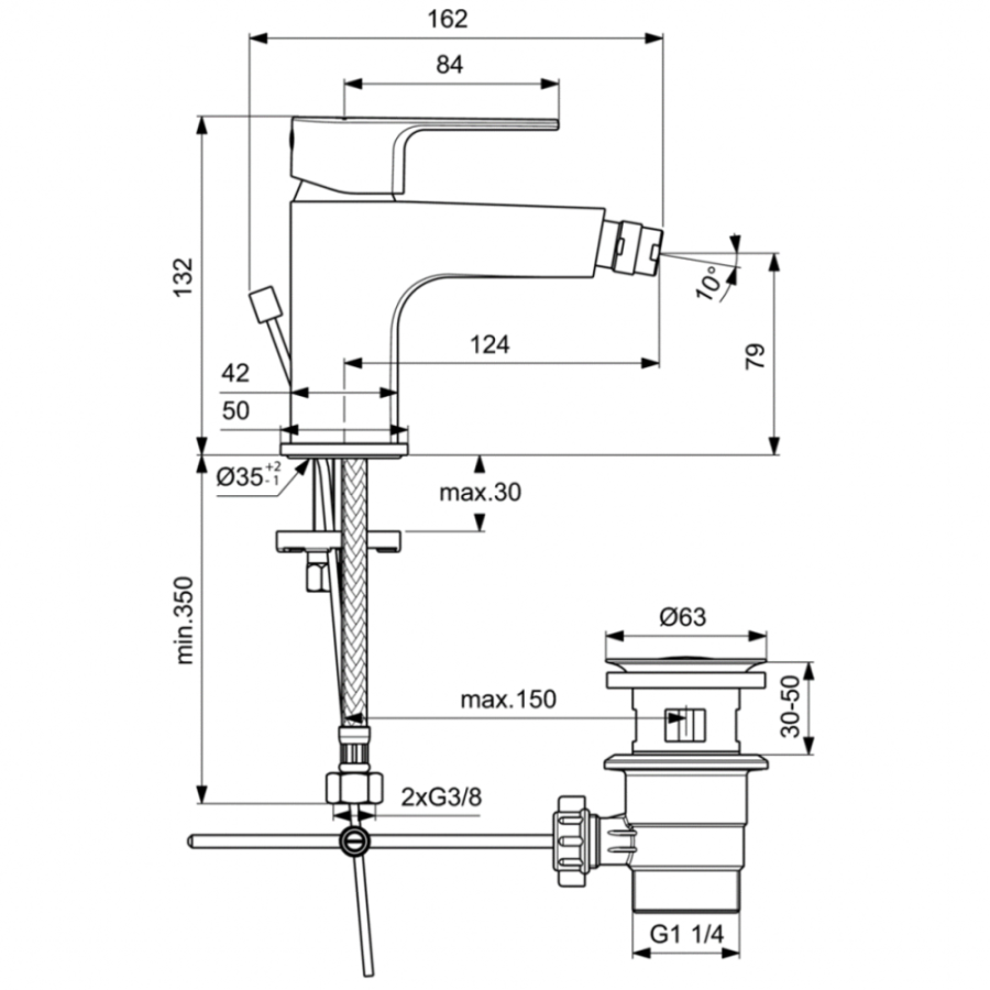 Ideal Standard Cerafine смеситель для биде BC492AA