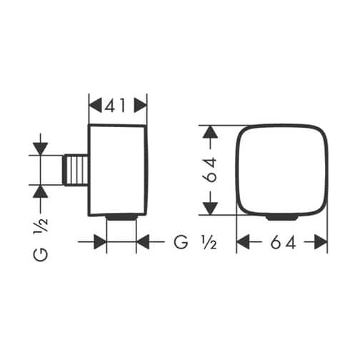 Hansgrohe FixFit Шланговое подсоединение с клапаном обратного тока белый матовый 26457700