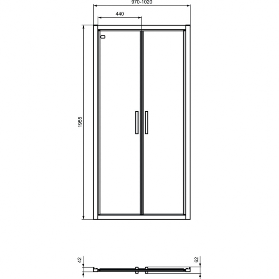 Ideal Standard Connect душевая дверь 100 см K9296V3