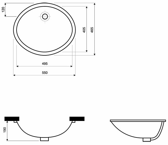 Ifo Nova top 61856000 раковина встраиваемая 55x46,6 см