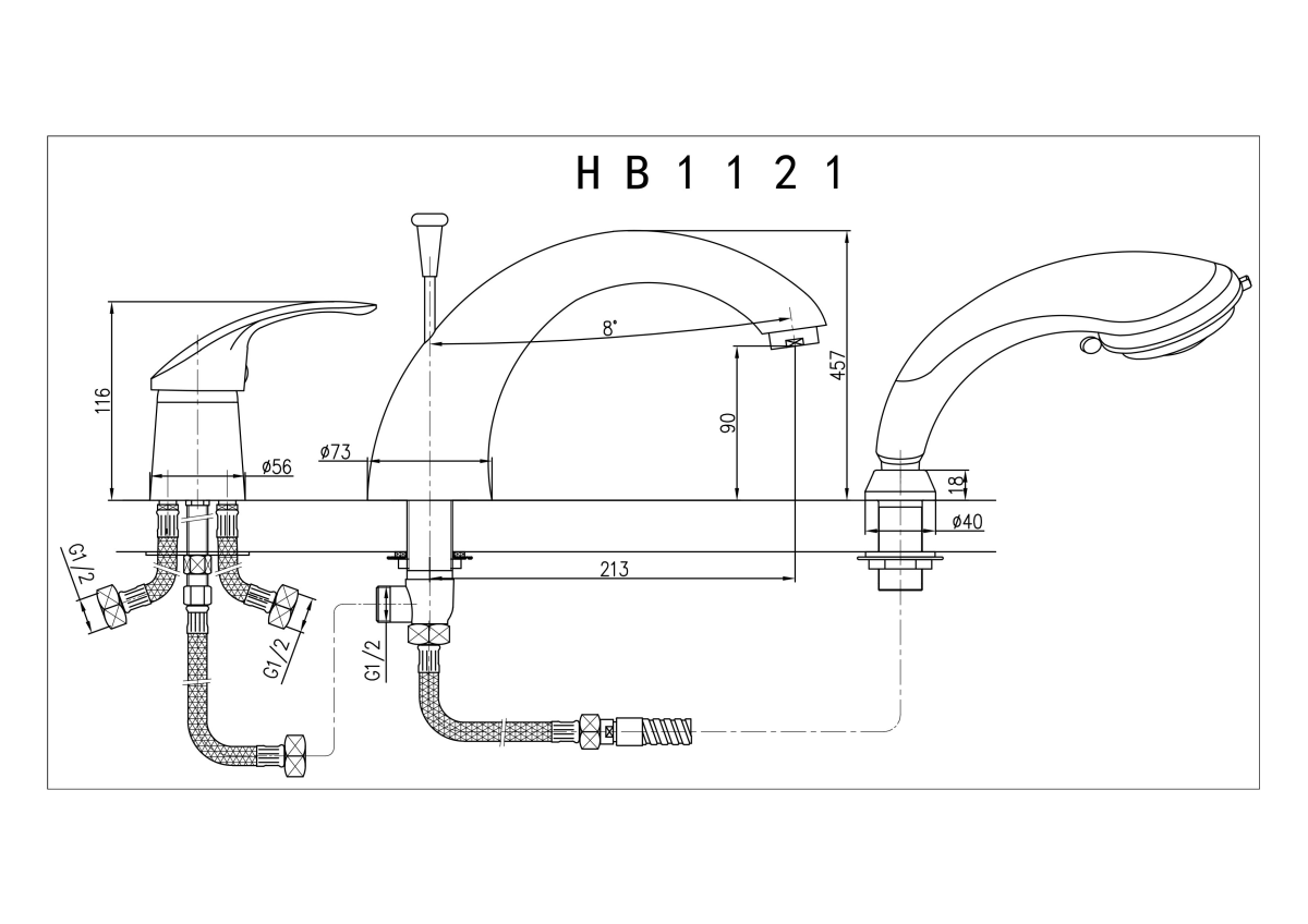 Haiba смеситель на борт ванны HB1121