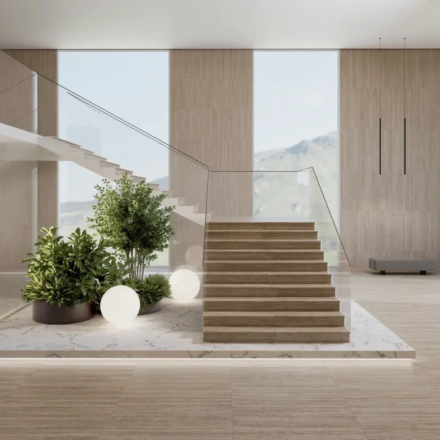 Керамическая плитка Декор Kerama Marazzi Прованс Про Травертин мозаичный микс матовый обрезной 34,5x37x0,9 KMD2MSM019BR